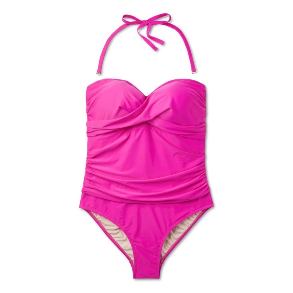 Tummy Control Twist Front One piece Bathing Suit